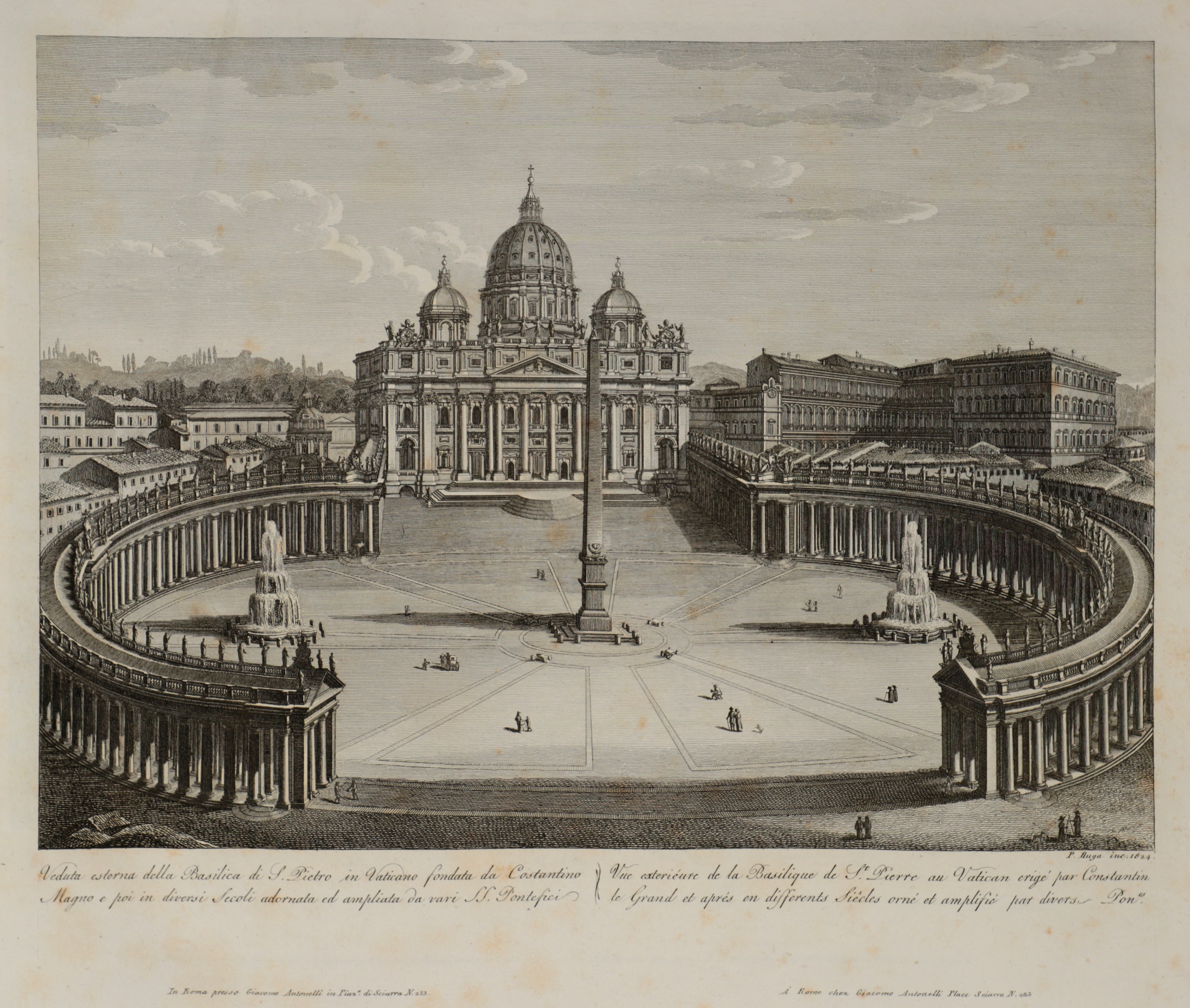 Vue extérieure de la Basilique de St-Pierre au Vatican érigé (sic) par Constanti