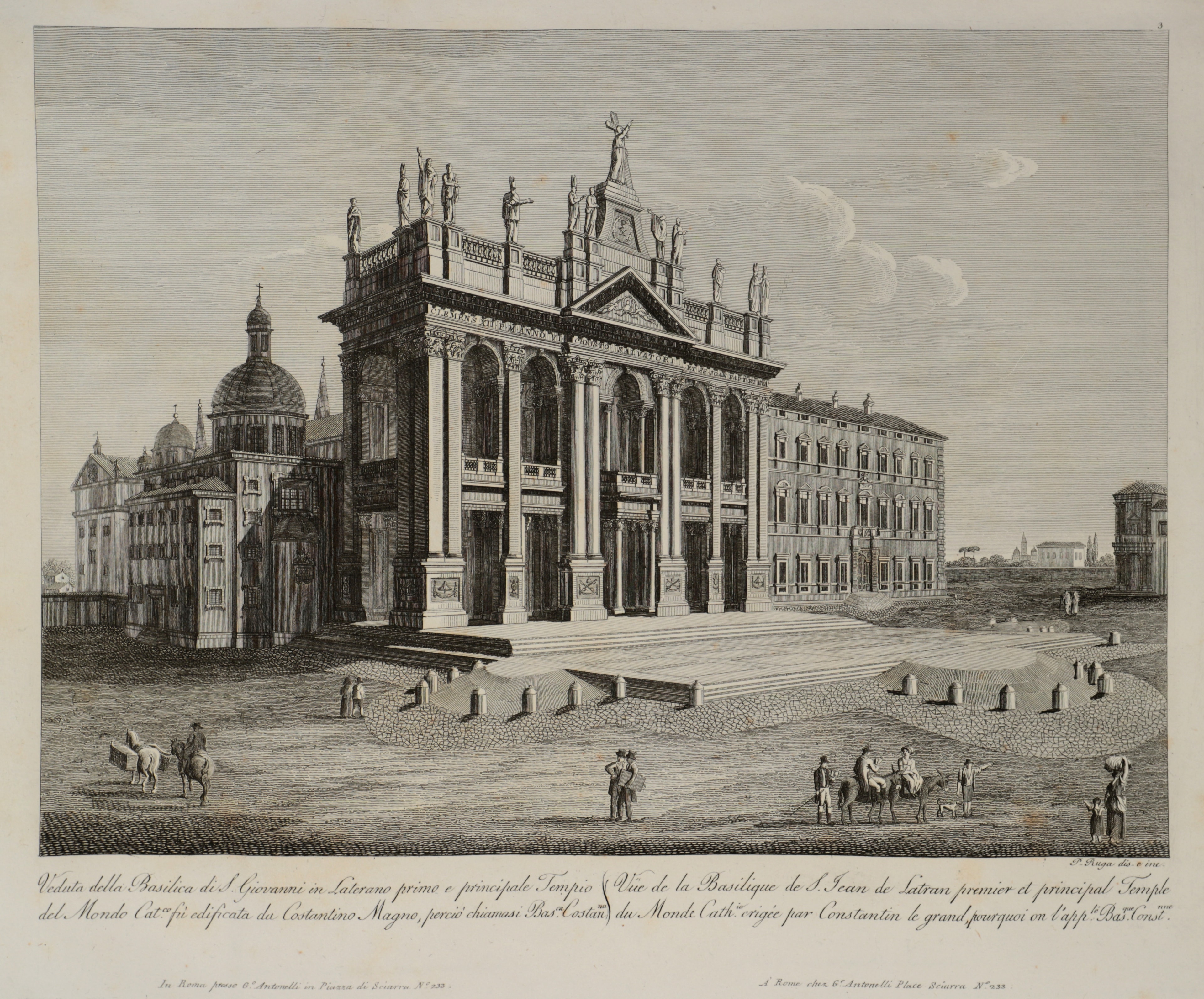 Vue de la Basilique S. Jean de Latran premier et principal temple du monde cath.