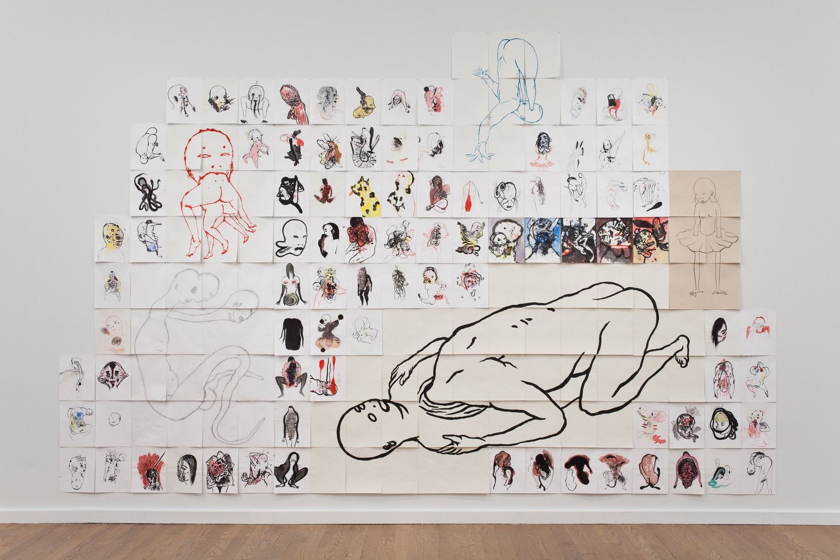 © Ed Pien, <i>Drawing on Hell, Paris</i>, 2004, encre et gouache vinylique Flashe sur papier à lettre sans acide. Achat grâce au Prix de la Dotation York-Wilson, administré par le Conseil des arts du Canada. /// © Ed Pien, <i>Drawing on Hell, Paris</i>, 2004, ink and Flashe vinyl gouache on acid-free letter paper. Purchased through the York-Wilson Endowment Prize, administered by the Canada Council for the Arts.