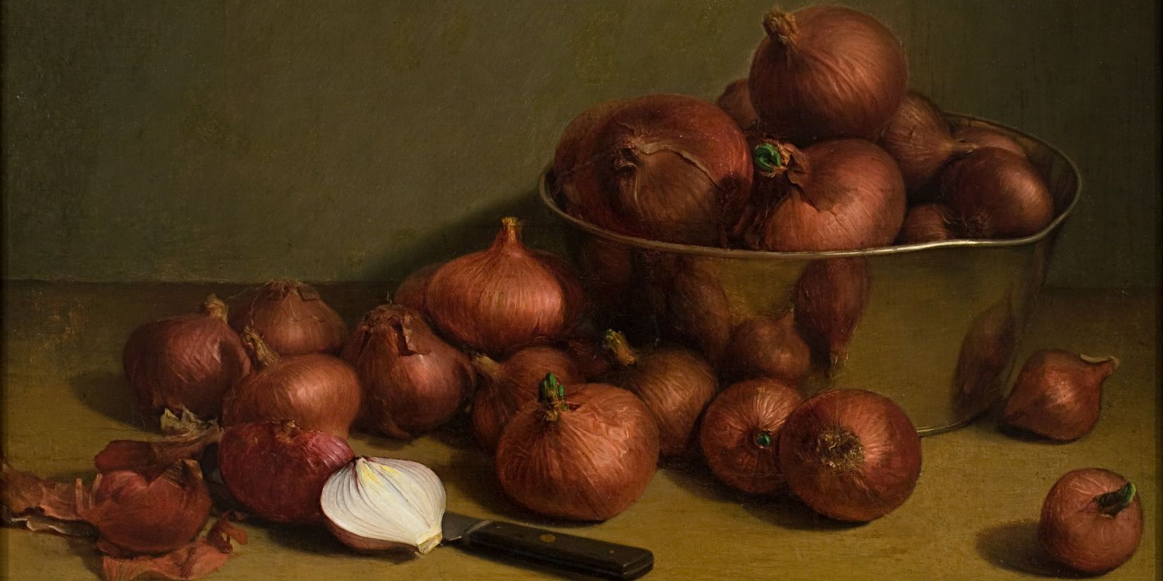 Ozias Leduc, <i>Nature morte, oignons</i> (détail), 1892. Photo : Richard-Max-Tremblay