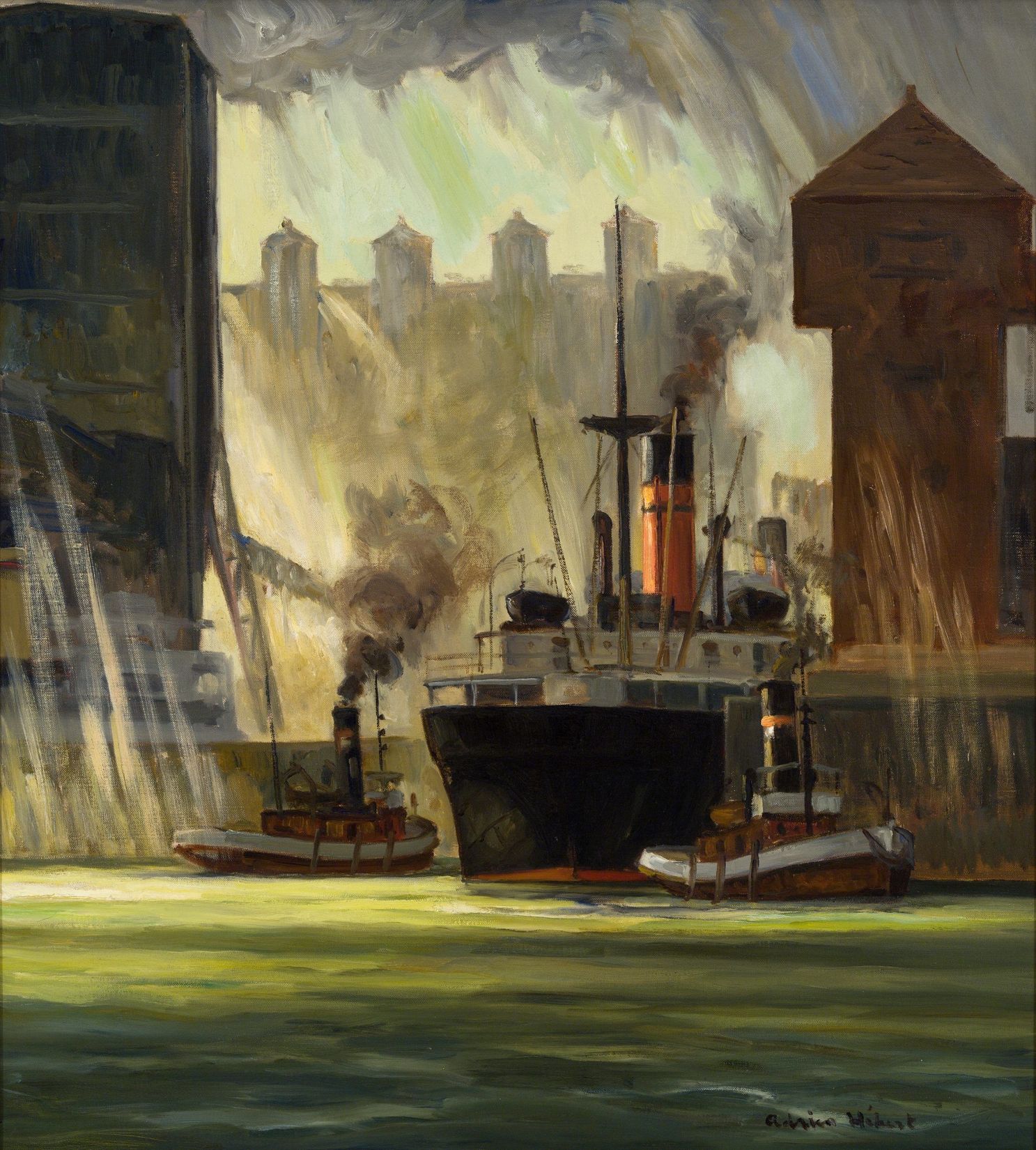 Adrien Hébert, <i>Port de Montréal</i>, 1927. Photo : Guy L’Heureux