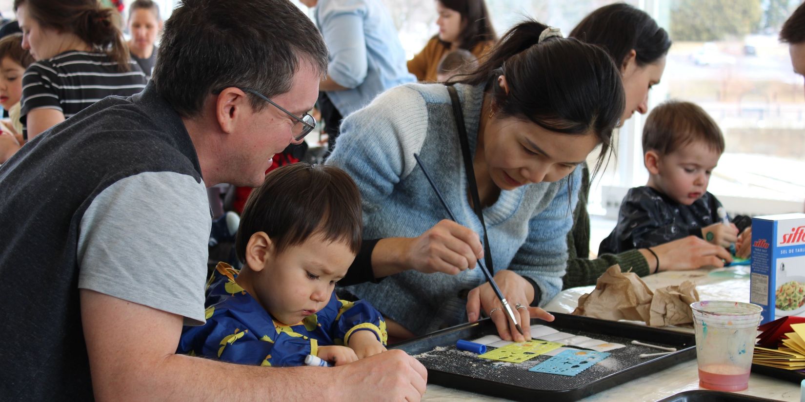Vue du tout-petit atelier au Musée d'art de Joliette, 2024.