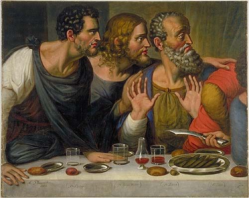 Titre : <i>La Dernière Cène</i> (détail)<br> Artiste : Antoine Plamondon<br> Année : 1884