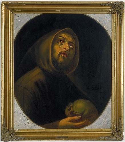 Titre : <i>Saint François méditant sur la mort</i><br> Artiste : Antoine Plamondon<br> Année : 1873